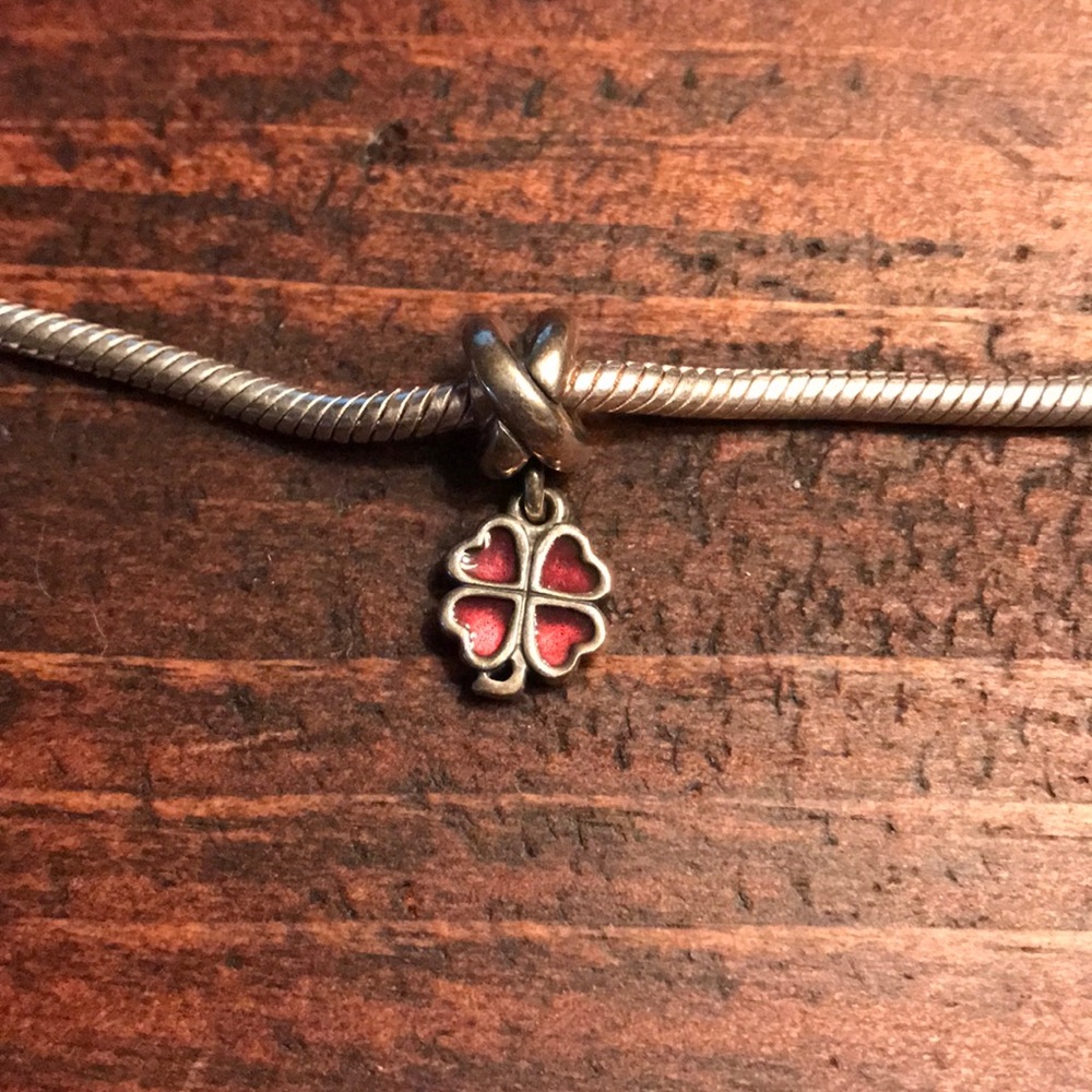 Pandora Dangling Clover with Pink Enamel
